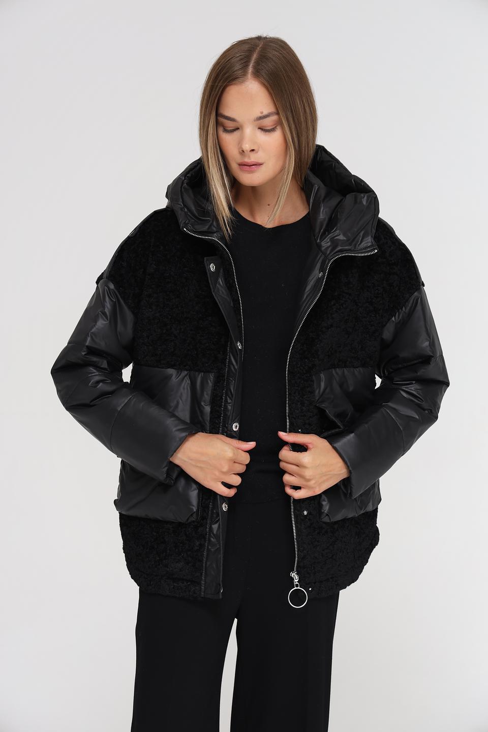 Куртка Electra style комбинированная чёрная