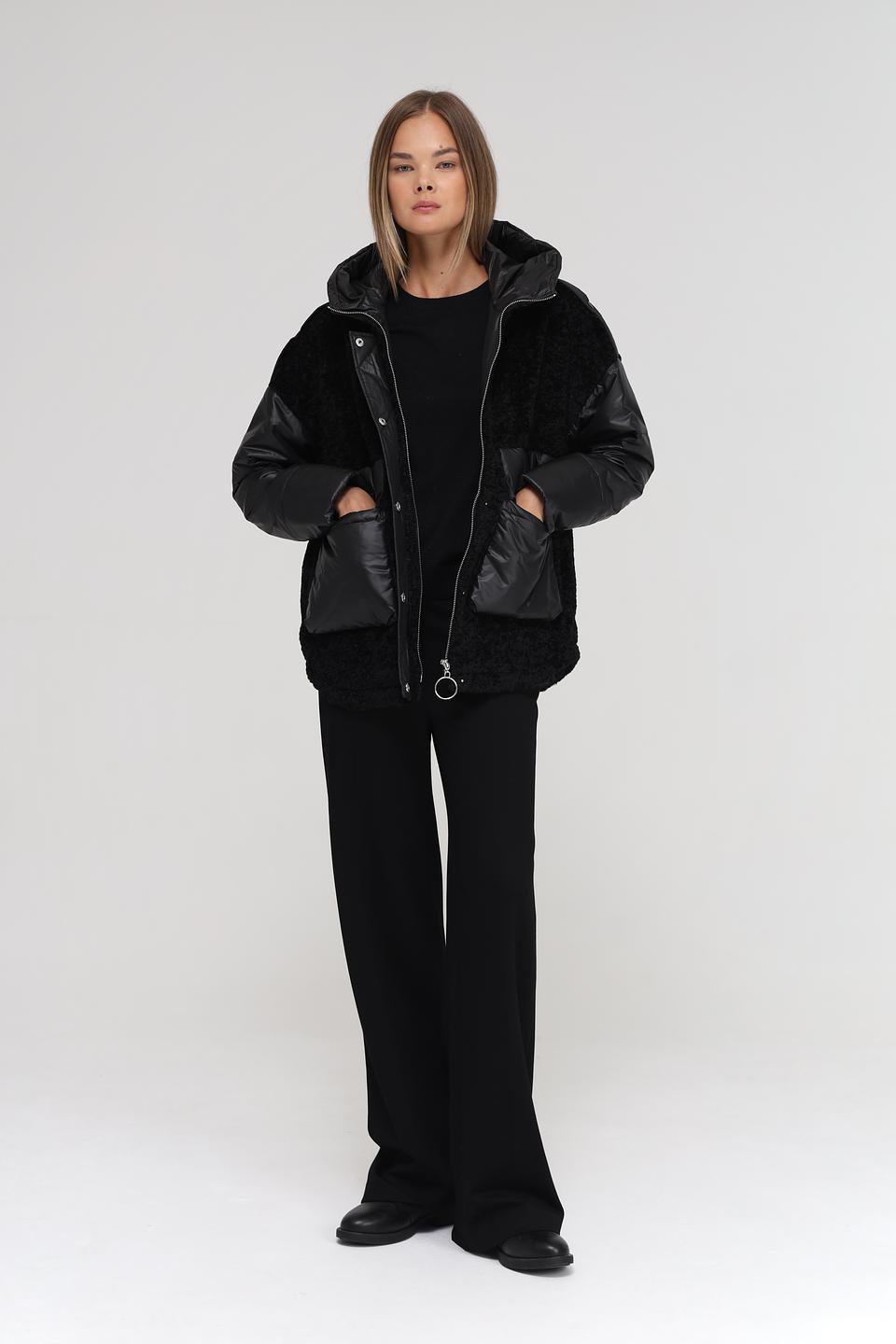 Куртка Electra style комбинированная чёрная