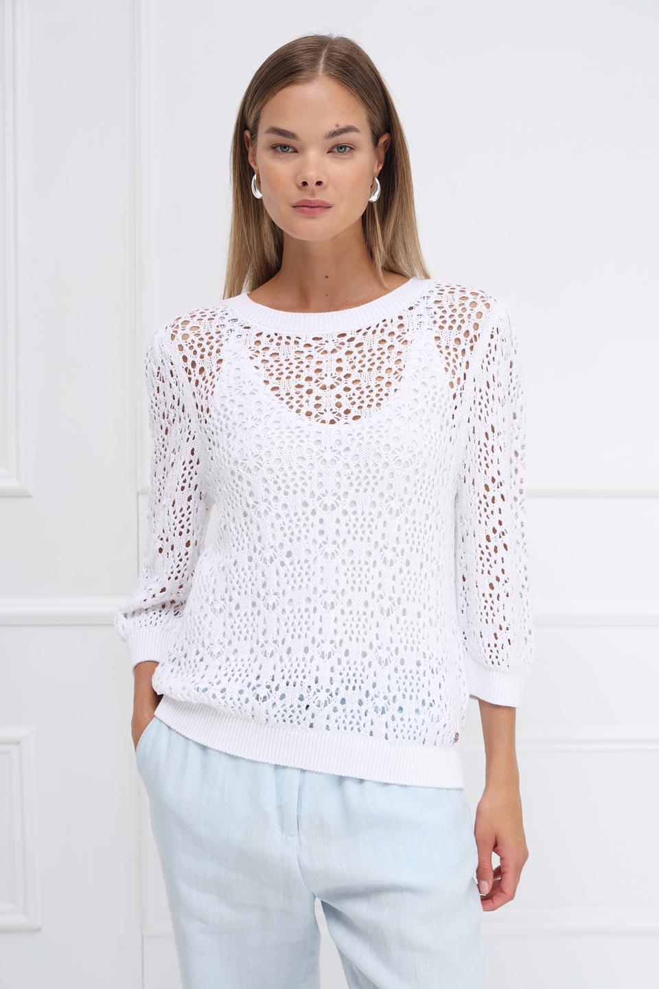 Пуловер Monari ажурный белый