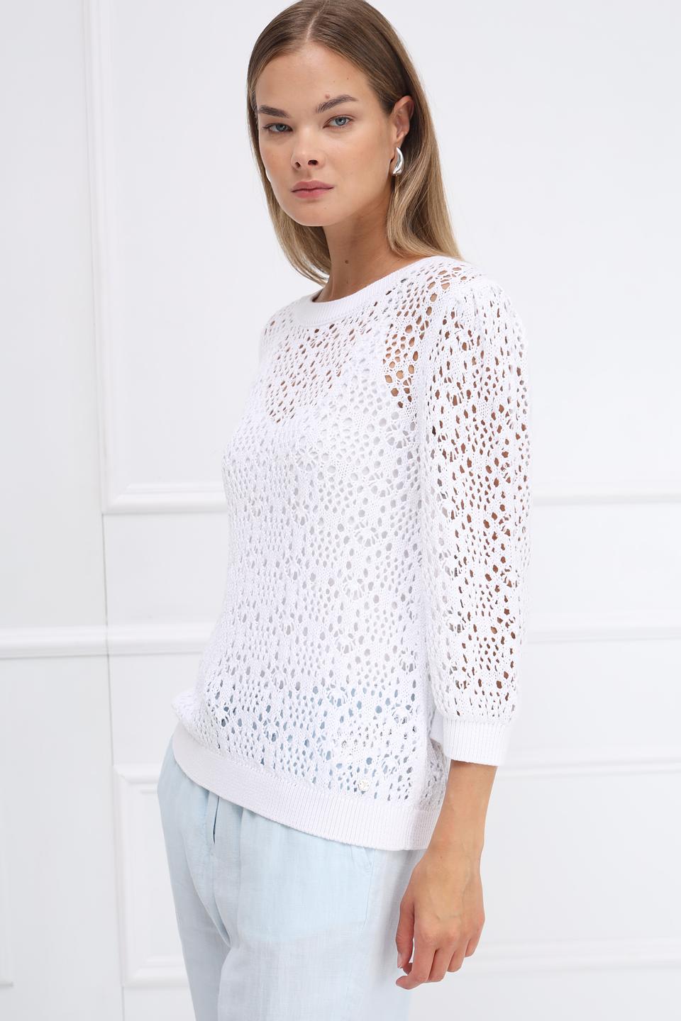 Пуловер Monari ажурный белый