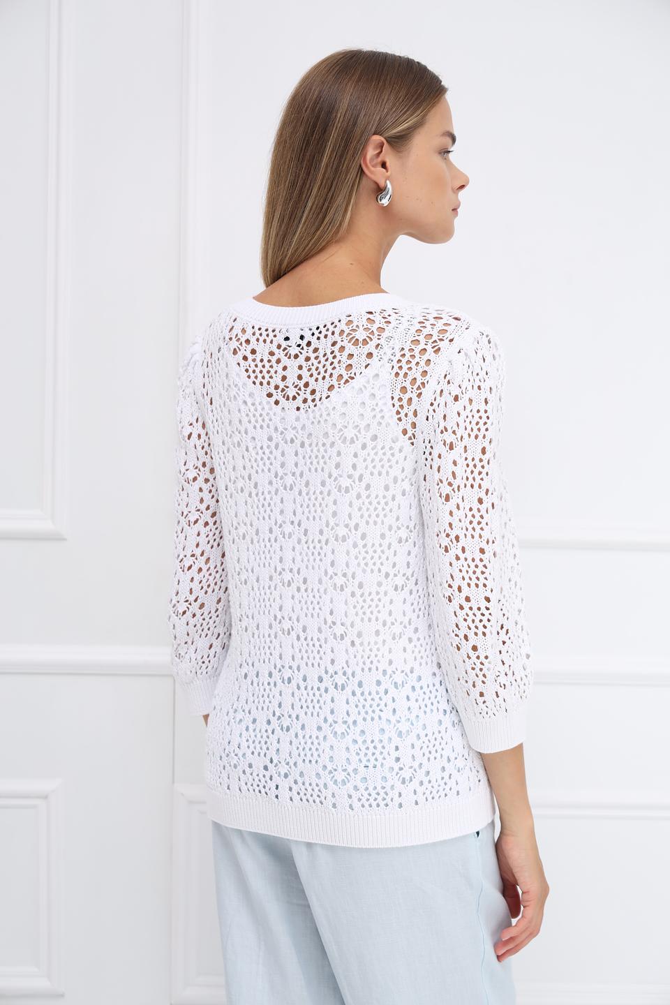 Пуловер Monari ажурный белый
