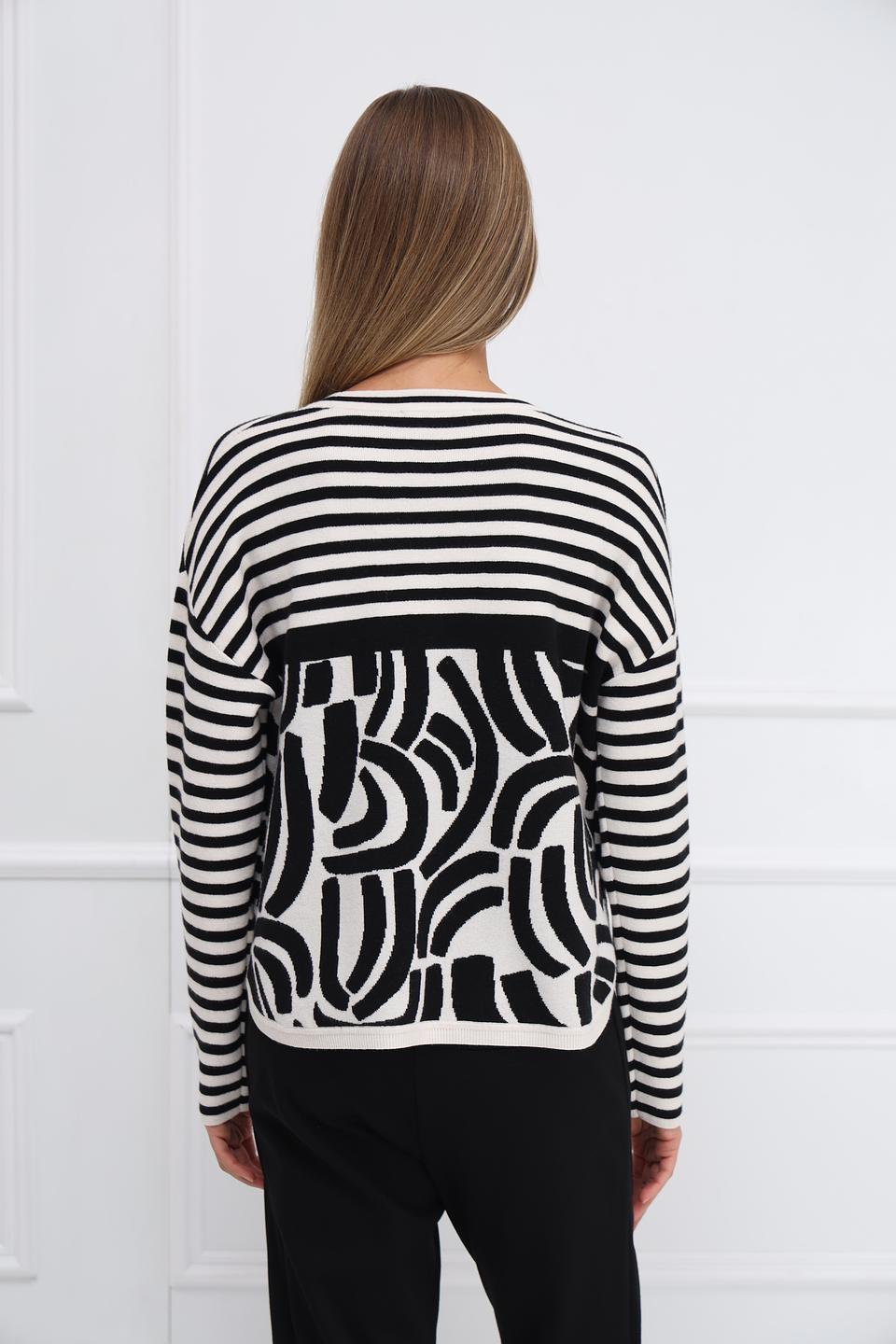 Пуловер Oui в полоску