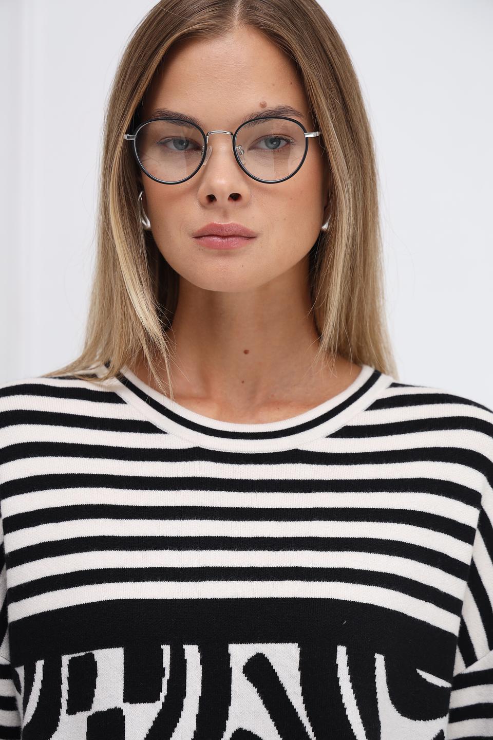 Пуловер Oui в полоску