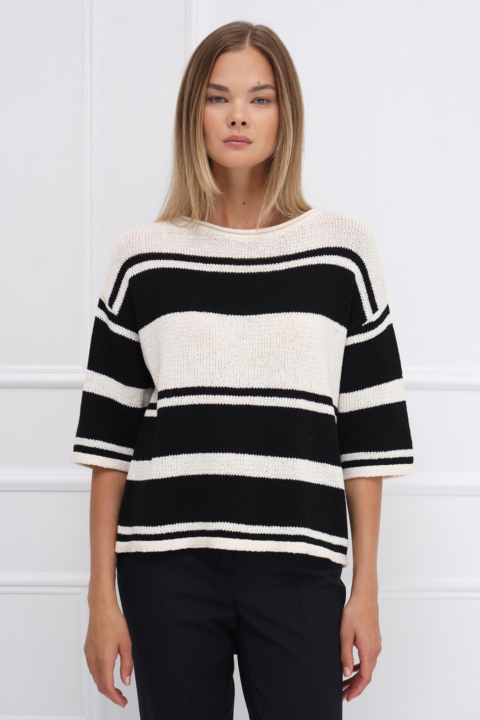 Пуловер Oui в полоску
