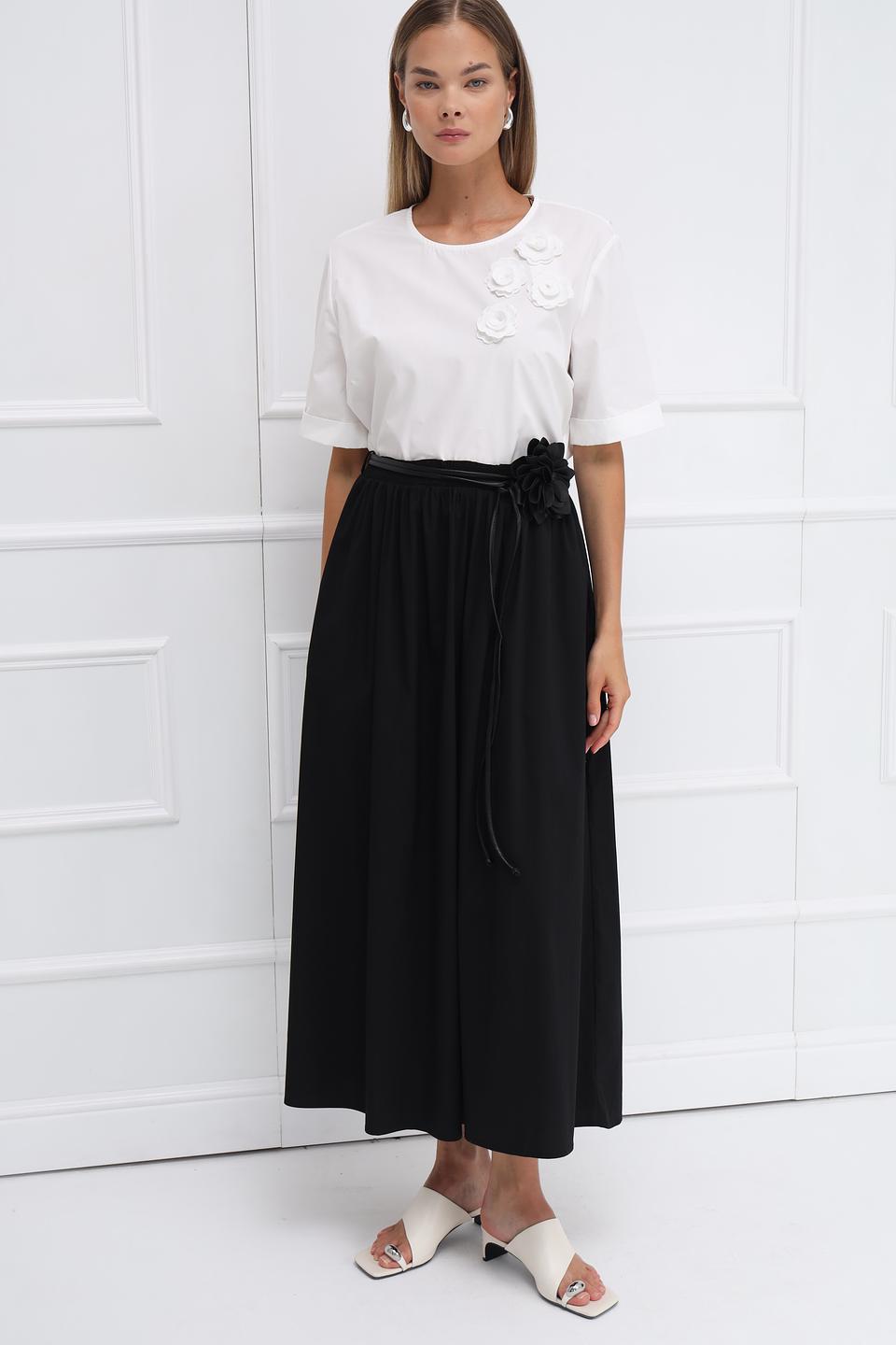 Блуза Oui с розами белый