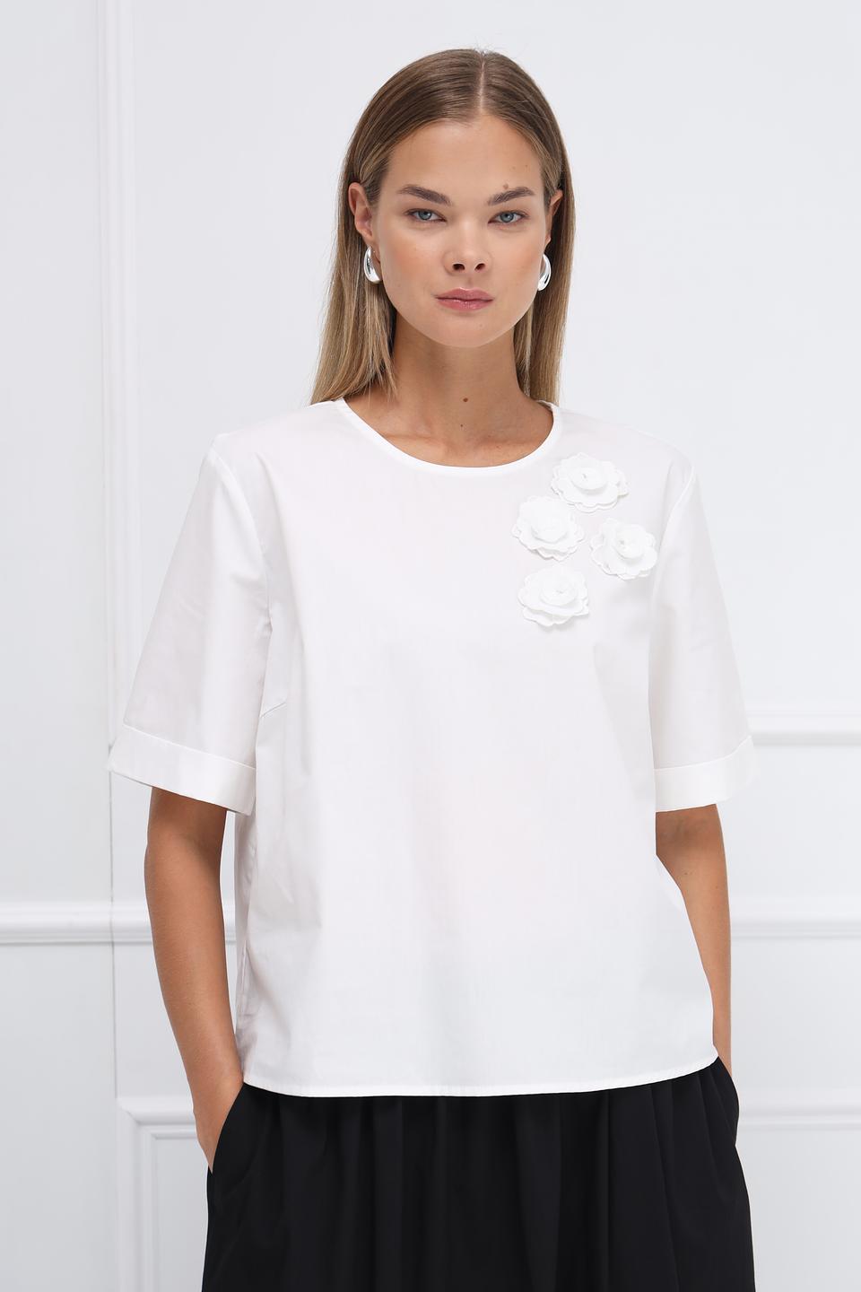 Блуза Oui с розами белый
