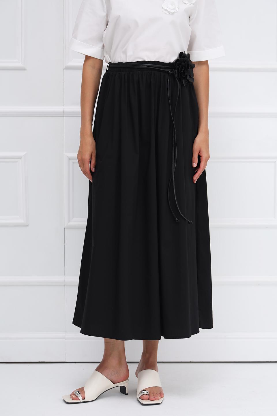 Юбка Oui черная с поясом