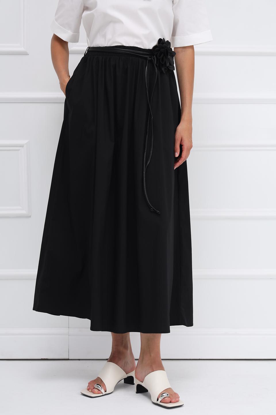 Юбка Oui черная с поясом