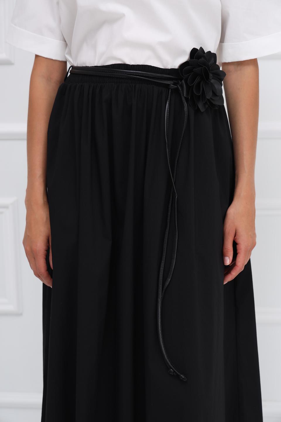Юбка Oui черная с поясом