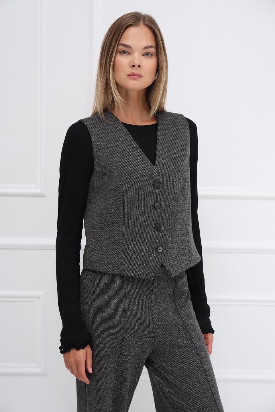 Жилет Oui женский серый в клетку