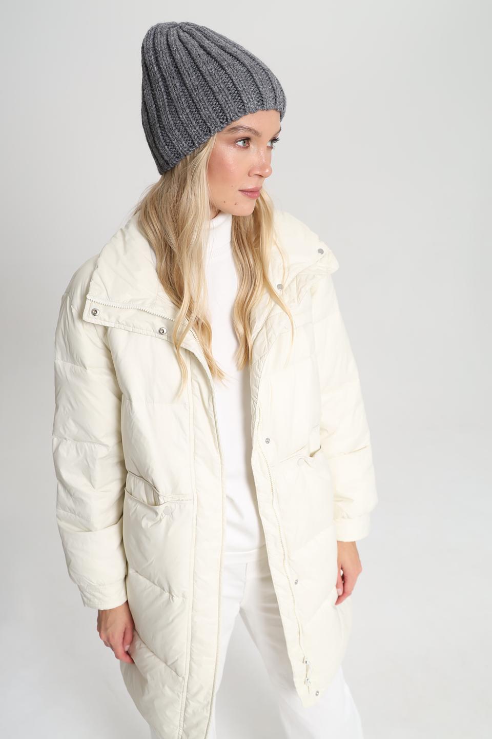 Шапка Adel вязаная серая