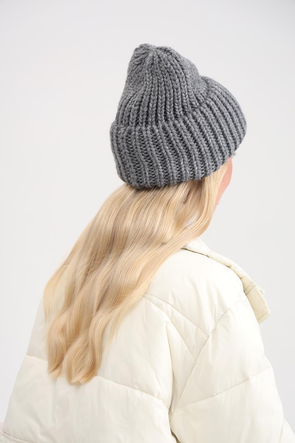 Шапка Adel вязаная серая