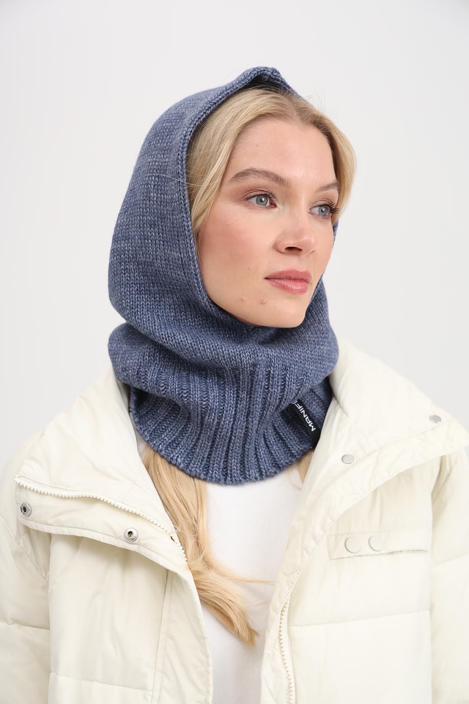 Шапка Adel вязаная синяя