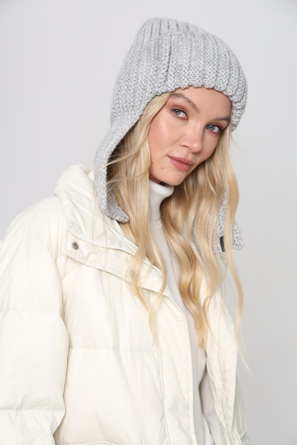 Шапка Adel с ушами серая
