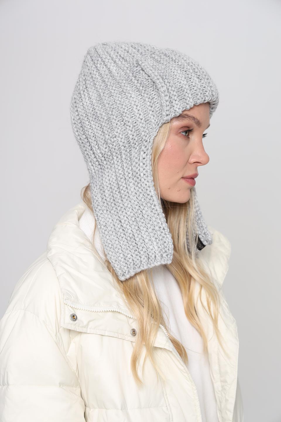 Шапка Adel с ушами серая