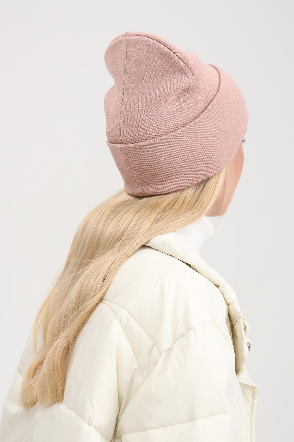 Шапка Adel вязаная розовая