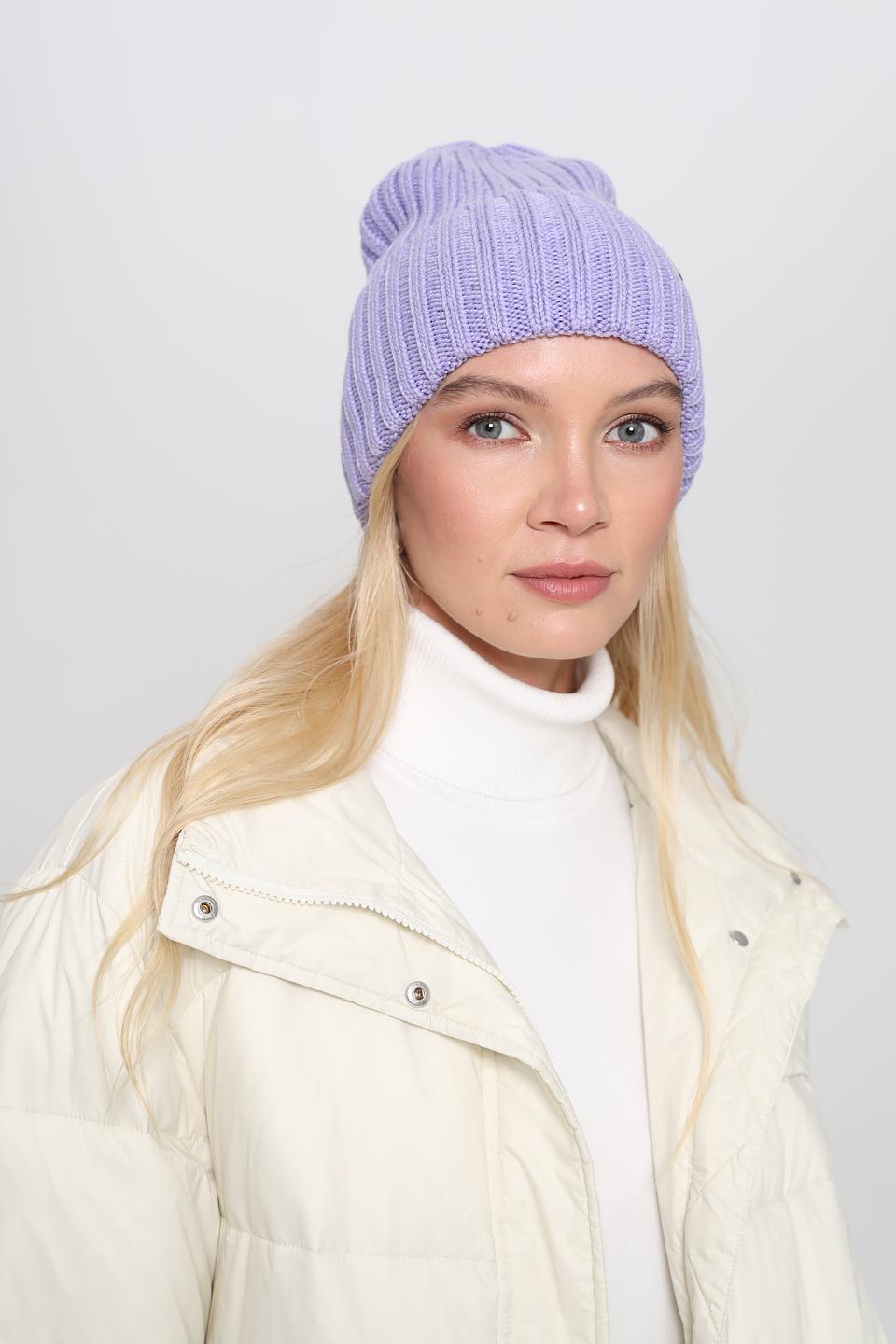 Шапка Adel вязаная лавандовая