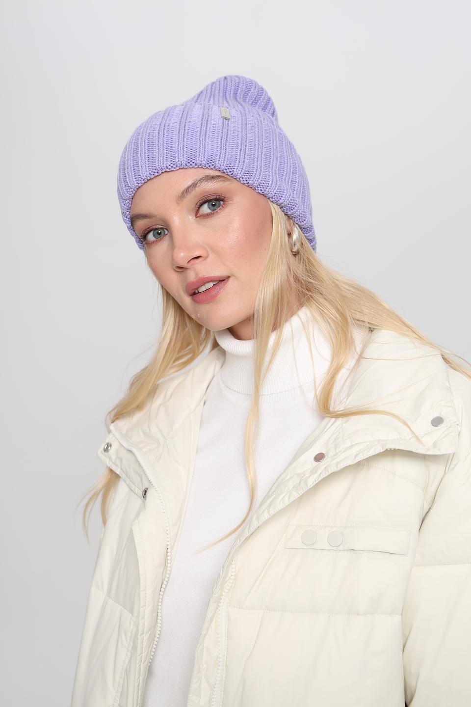 Шапка Adel вязаная лавандовая