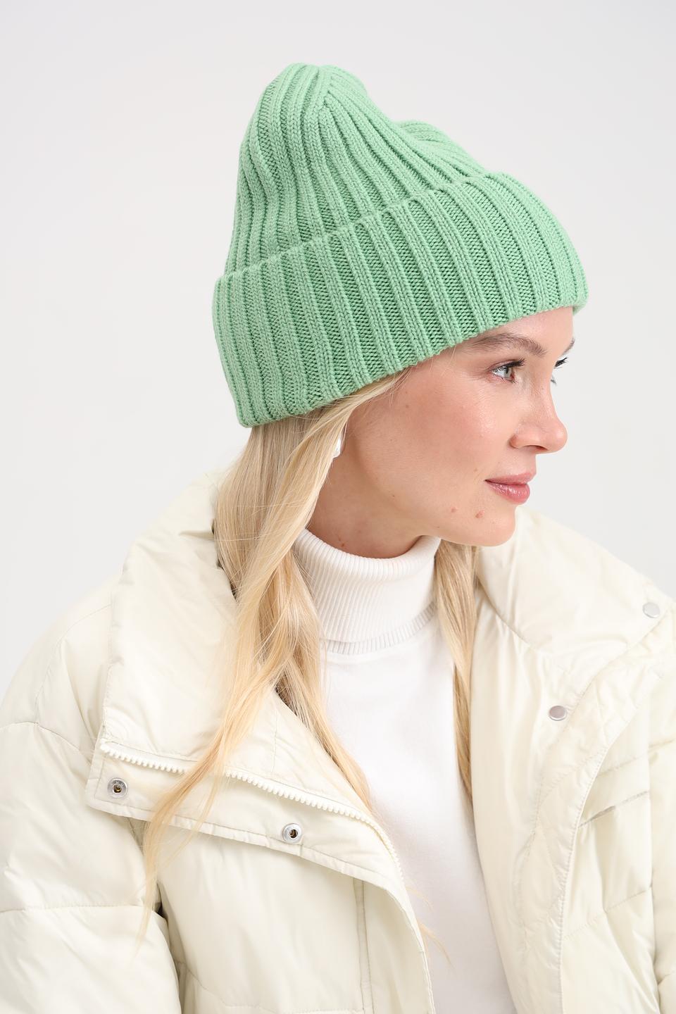Шапка Adel вязаная мятная