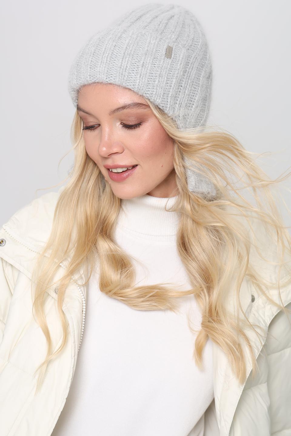 Шапка Adel вязаная серая