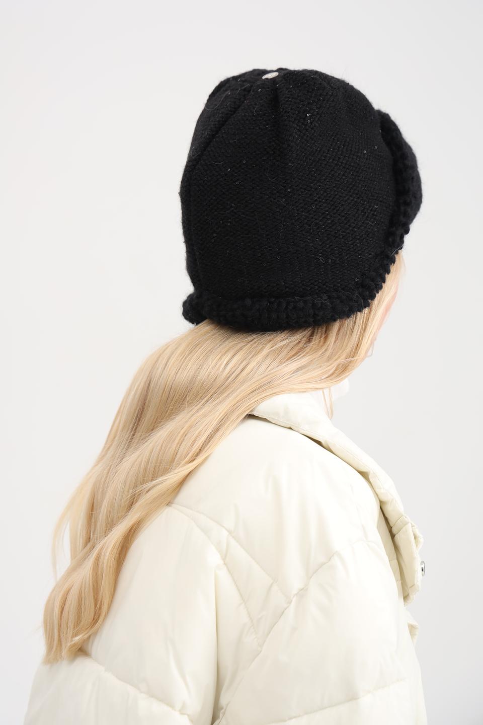 Шапка Adel вязаная чёрная