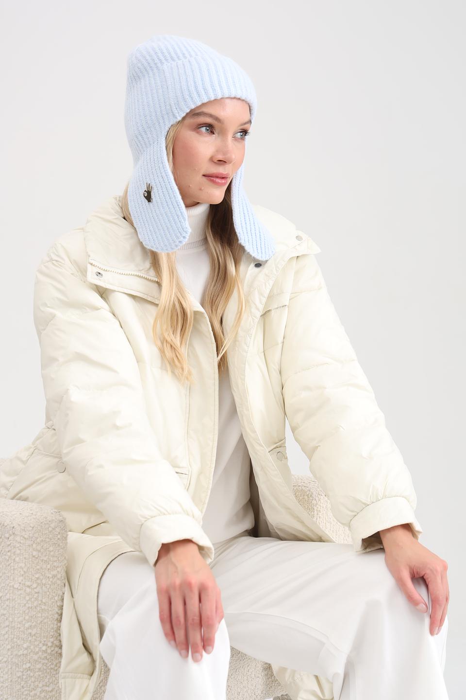 Шапка Adel с ушами голубая