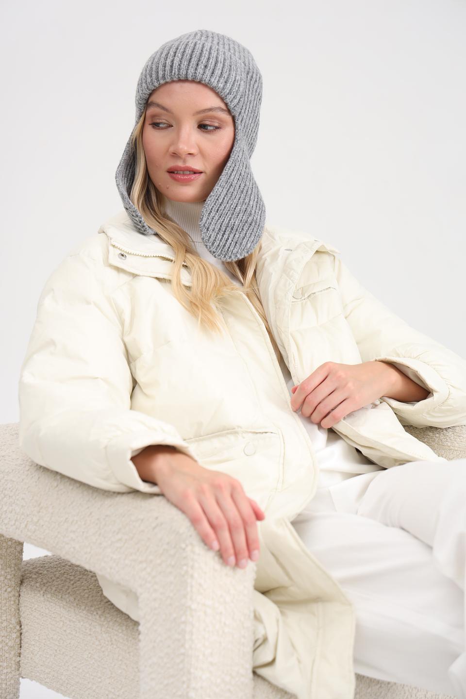 Шапка Adel с ушами серая