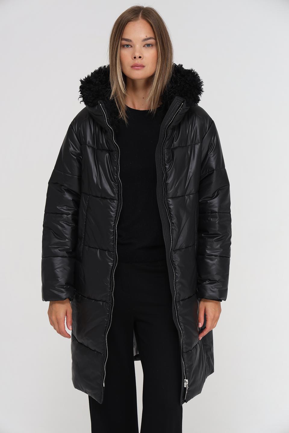 Пальто Electra style чёрное стеганое