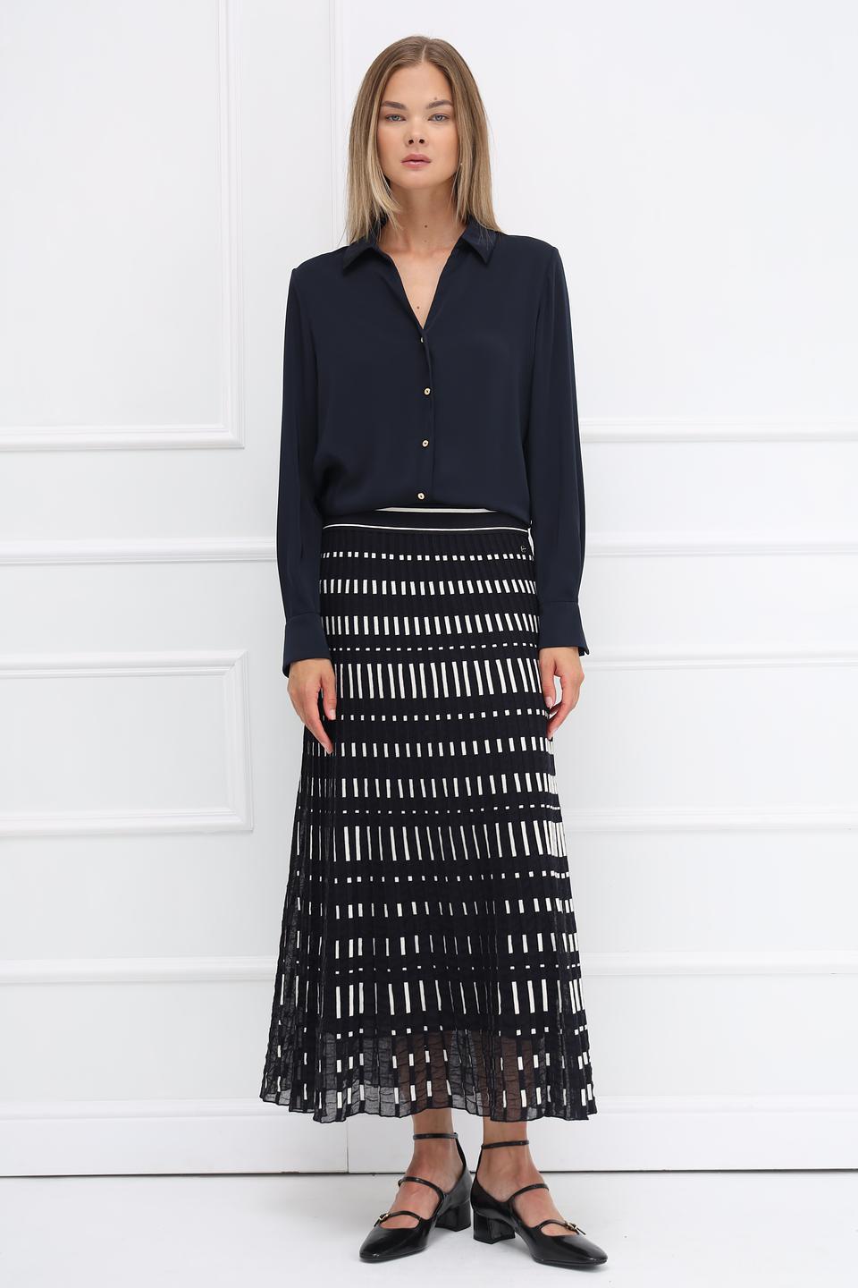 Рубашка Marc Cain длинный рукав темно-синяя