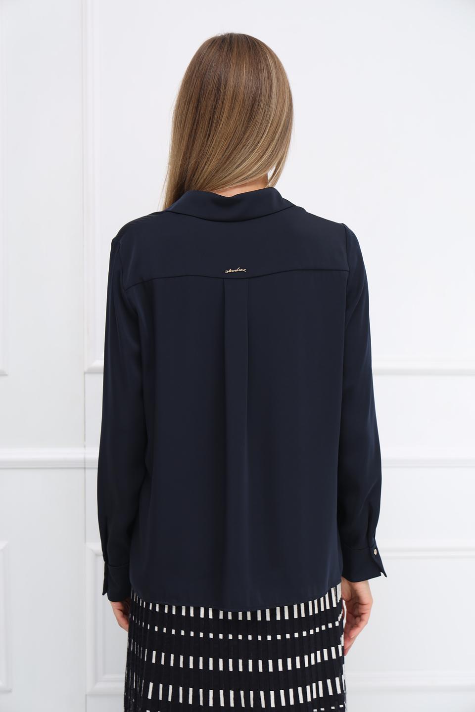 Рубашка Marc Cain длинный рукав темно-синяя