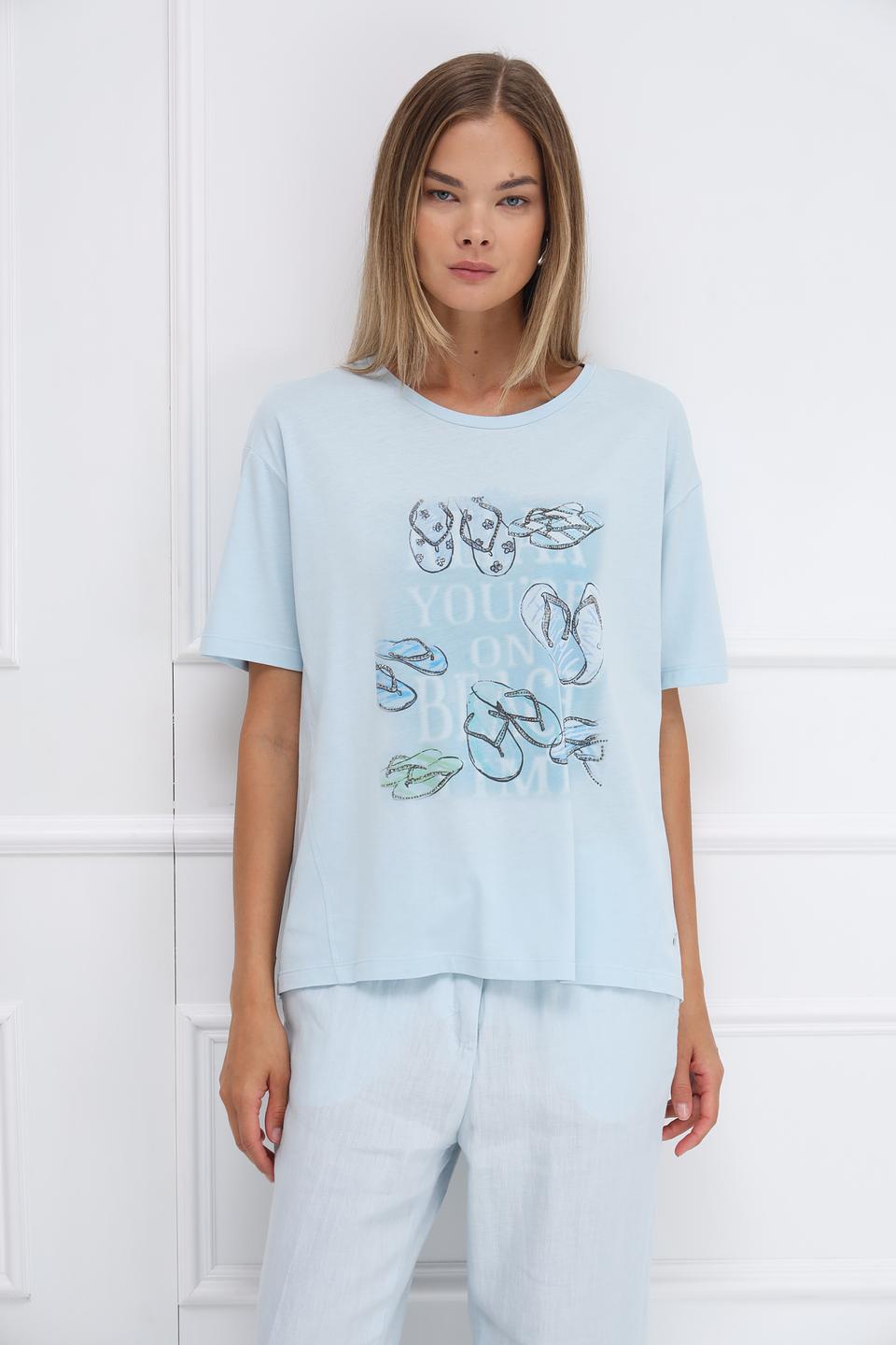 Футболка Monari с принтом голубая