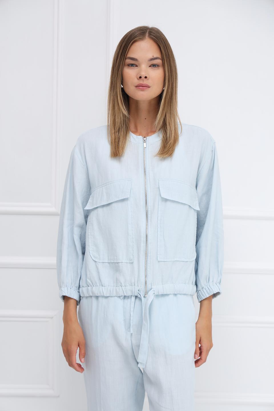 Жакет Monari из льна голубой