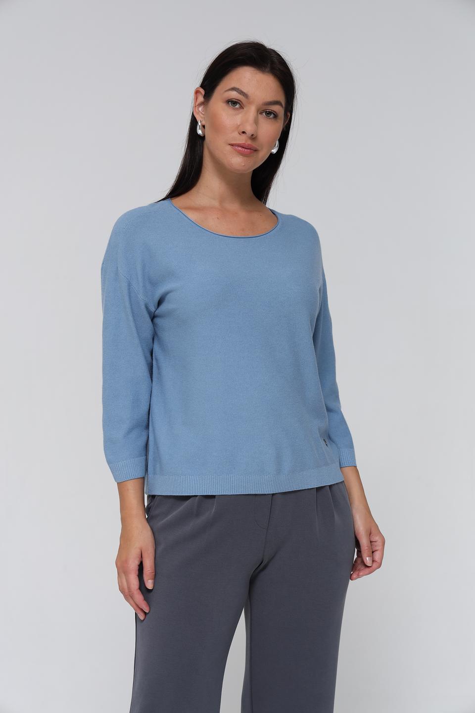 Пуловер Lecomte голубой с рукавом 3/4