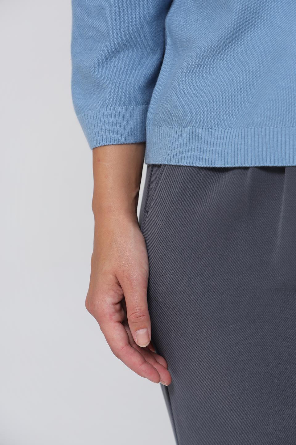 Пуловер Lecomte голубой с рукавом 3/4