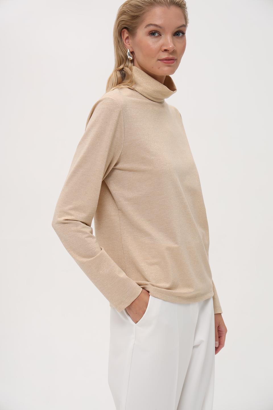 Водолазка Pezzo бежевая с люрексом