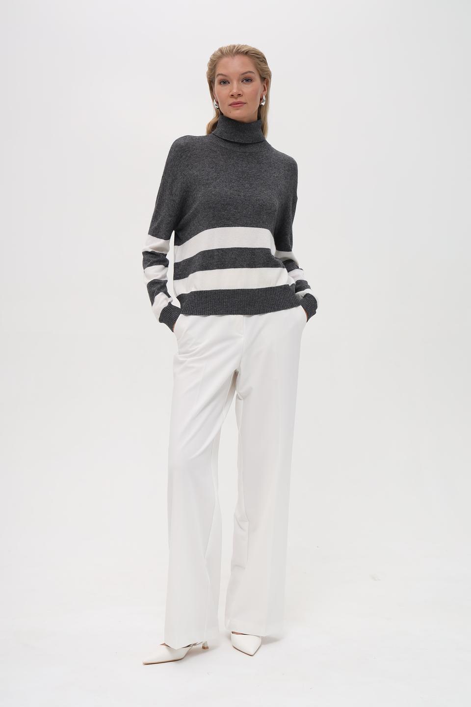 Водолазка Pezzo в полоску серая