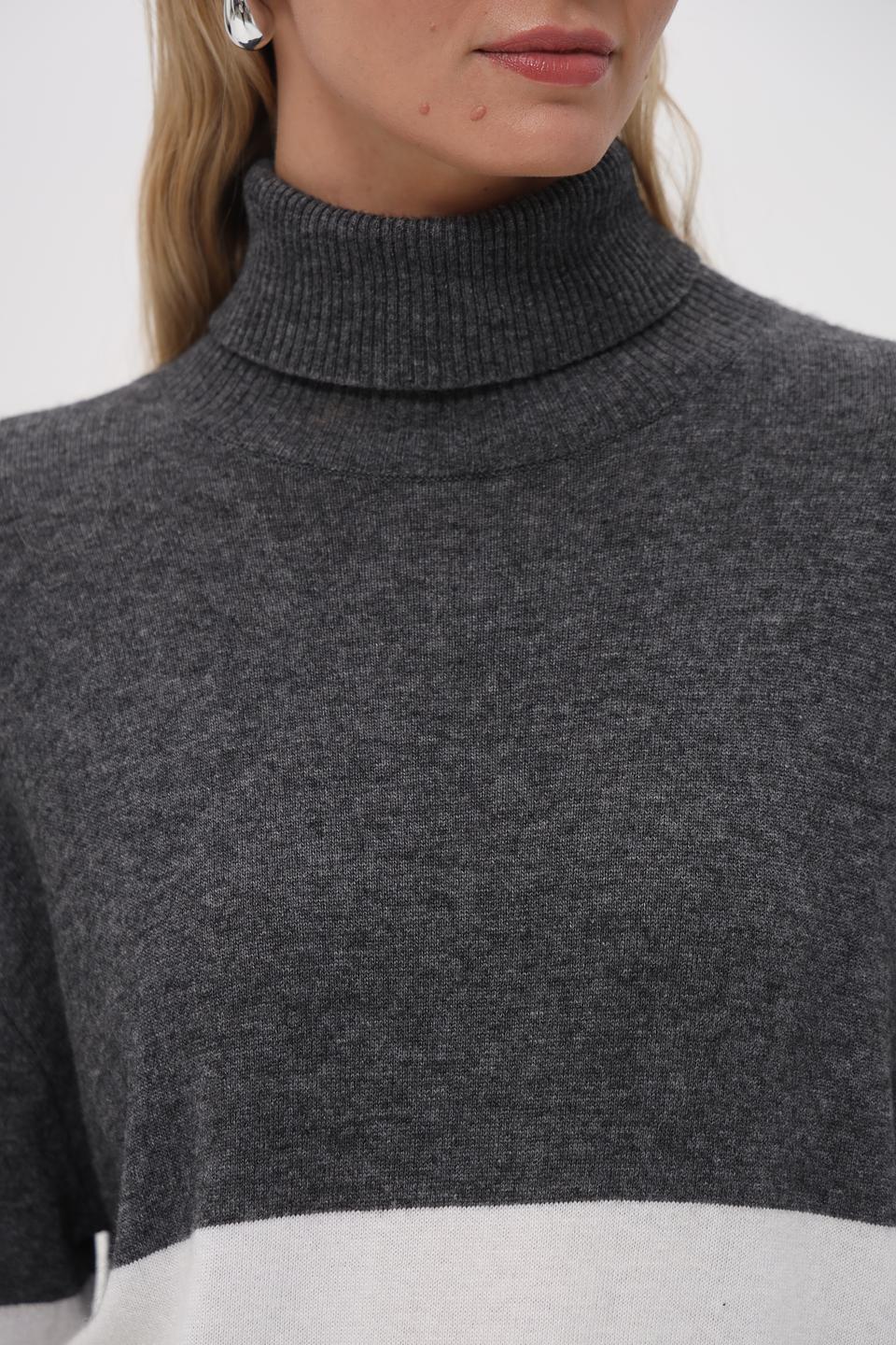 Водолазка Pezzo в полоску серая