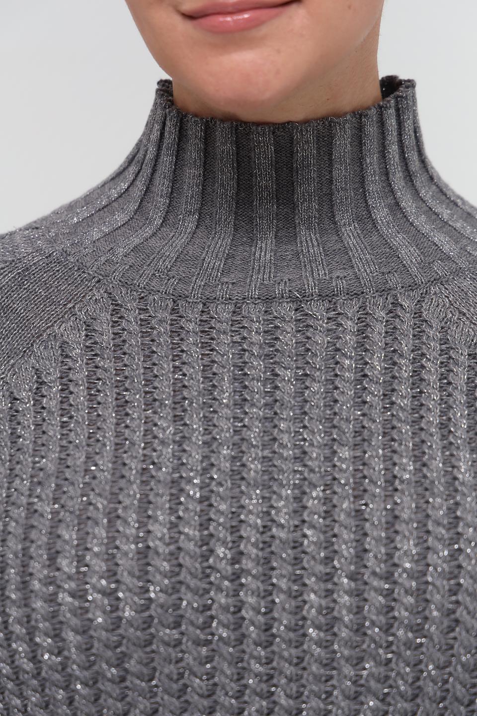 Пуловер Pezzo серый с высоким горлом