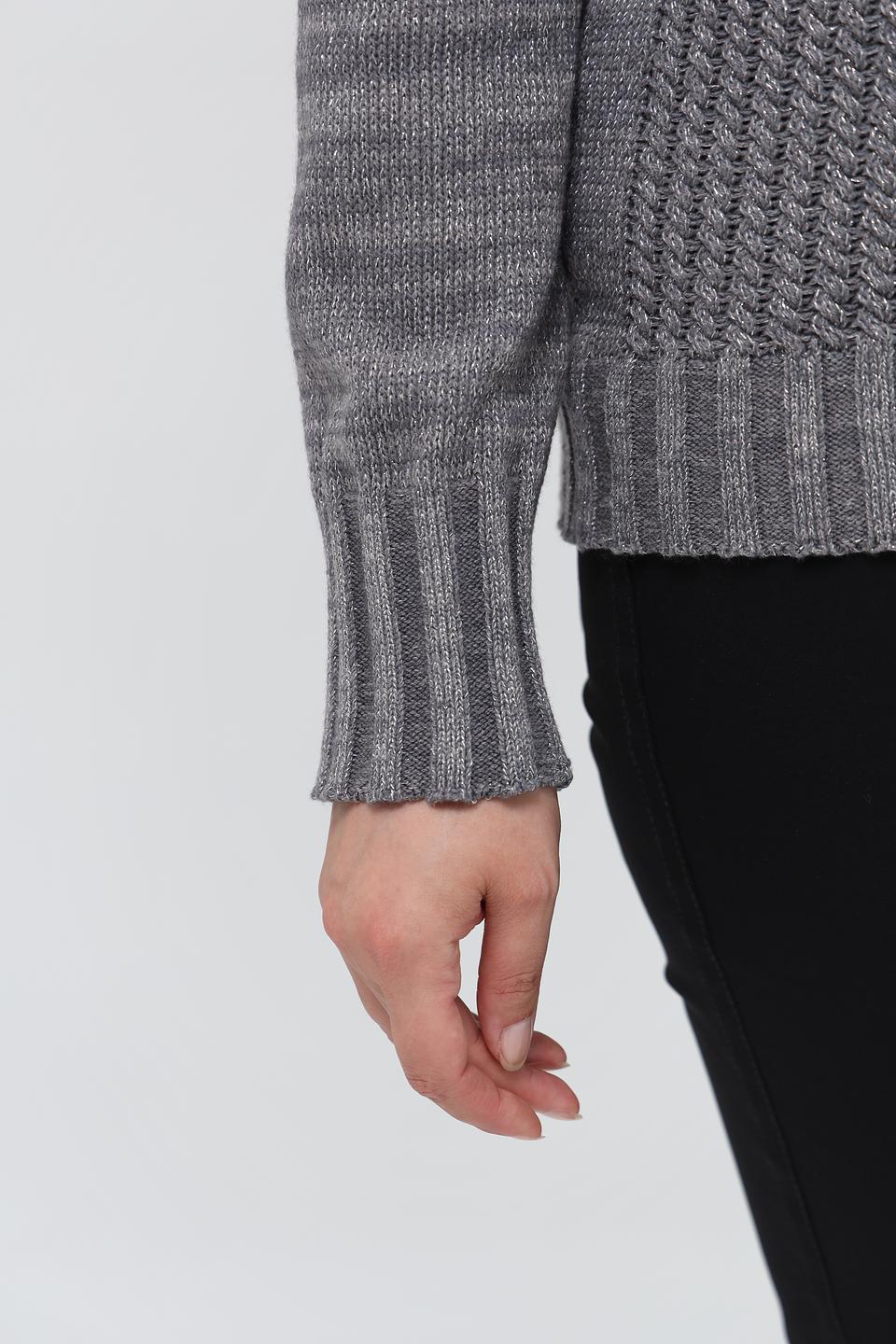 Пуловер Pezzo серый с высоким горлом