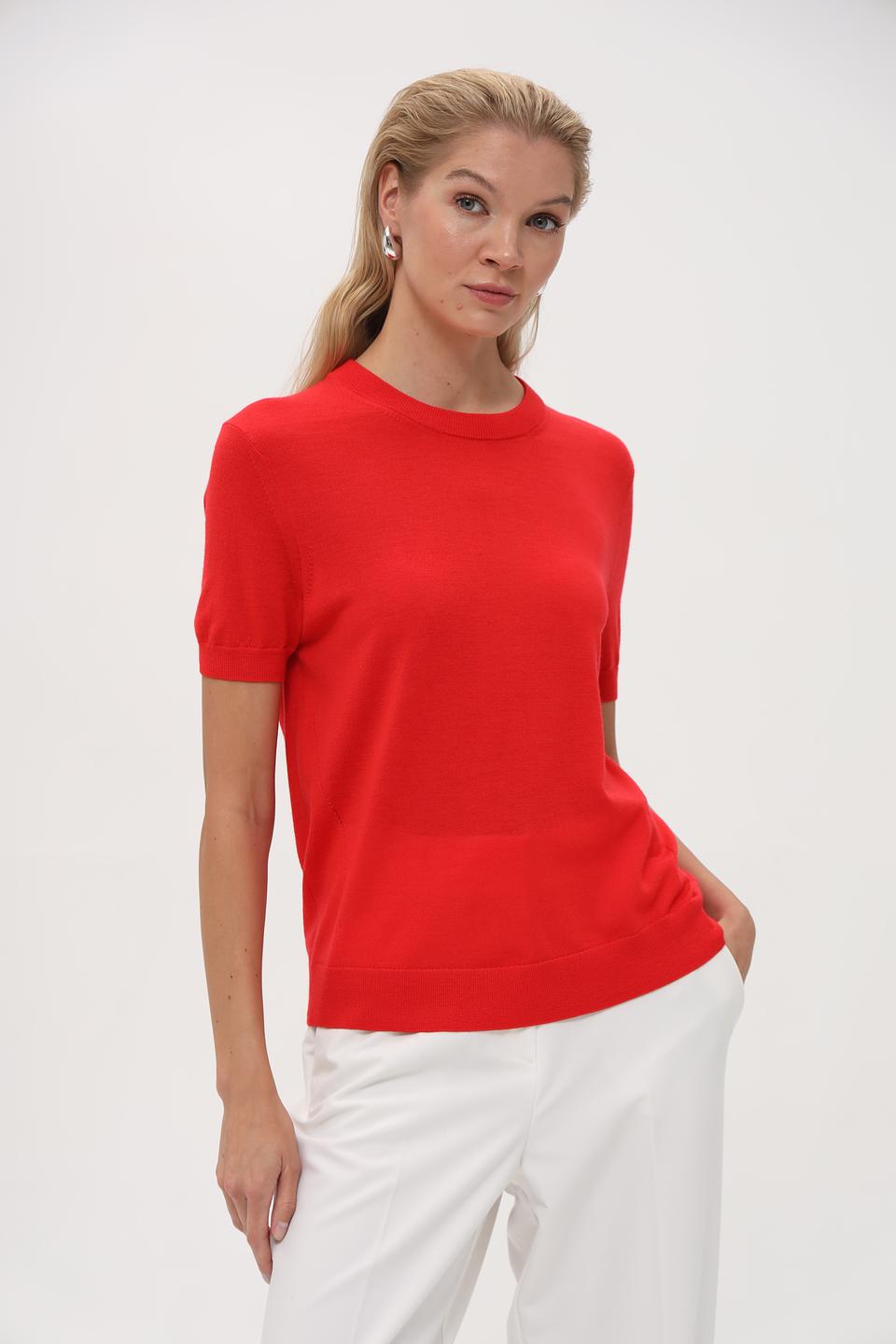 Пуловер Pezzo красный с коротким рукавом