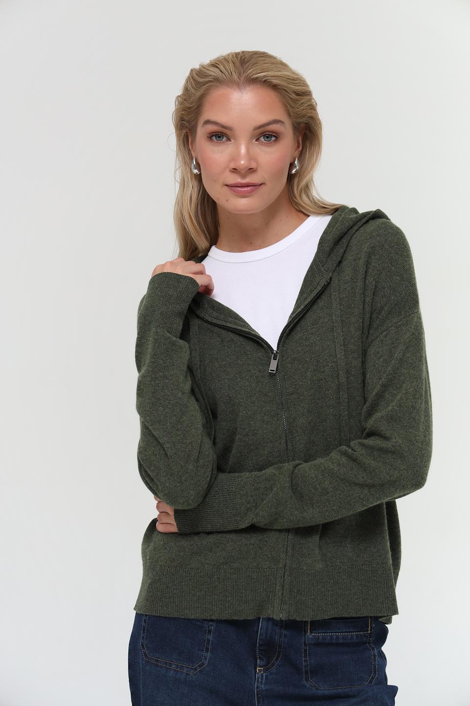 Жакет Pezzo оливковый с капюшоном