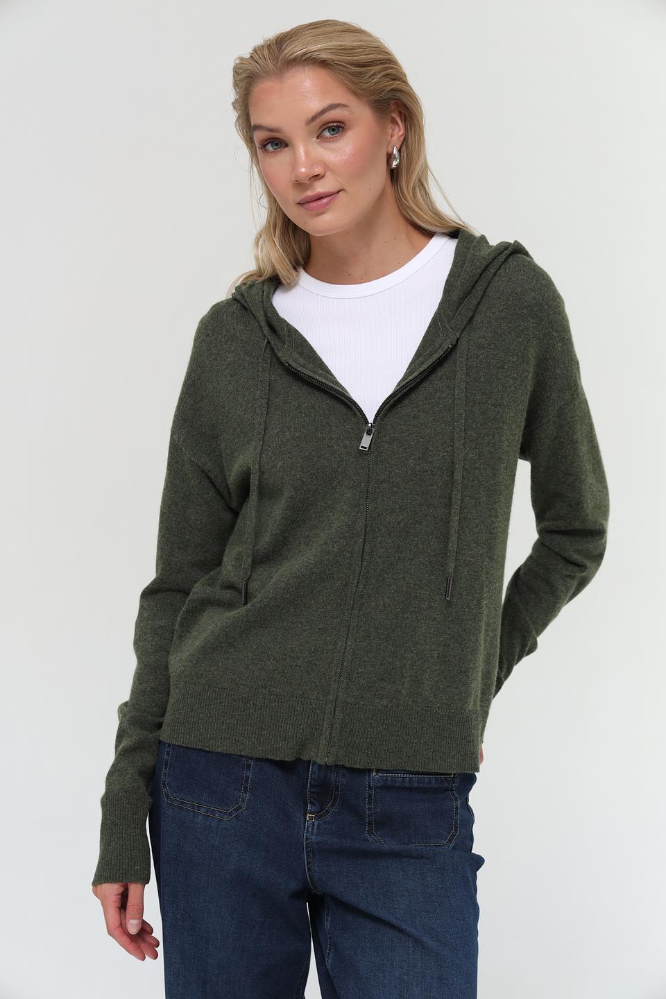 Жакет Pezzo оливковый с капюшоном