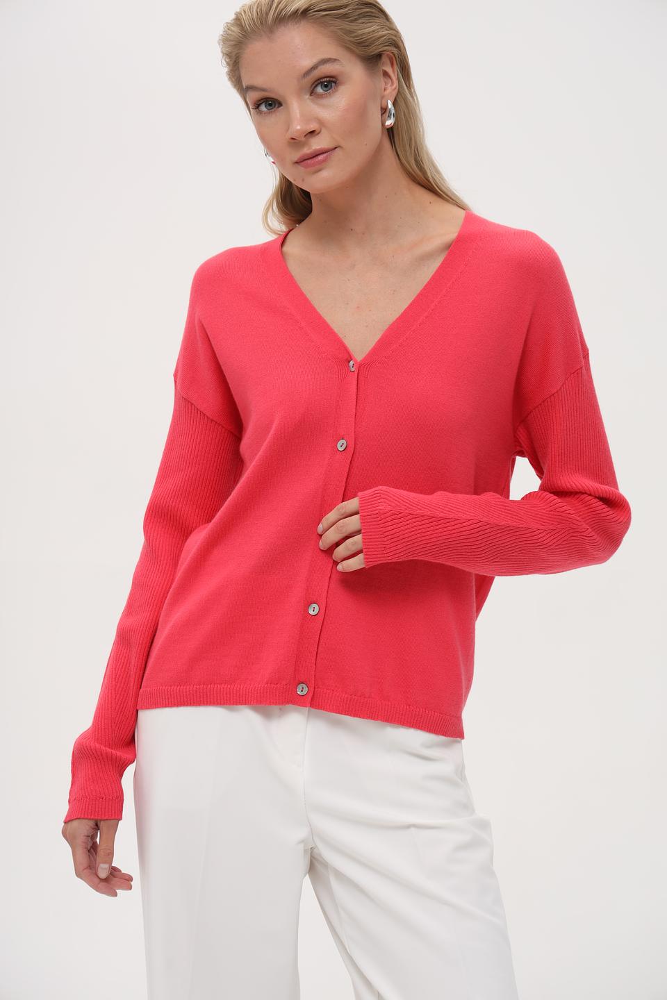 Жакет Pezzo розовый шерстяной на пуговицах