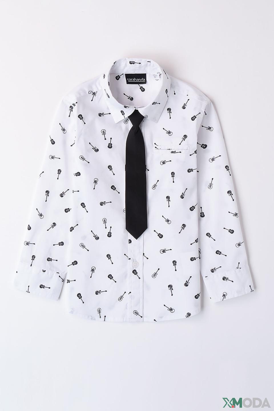 Рубашка Sarabanda с гитарами белый