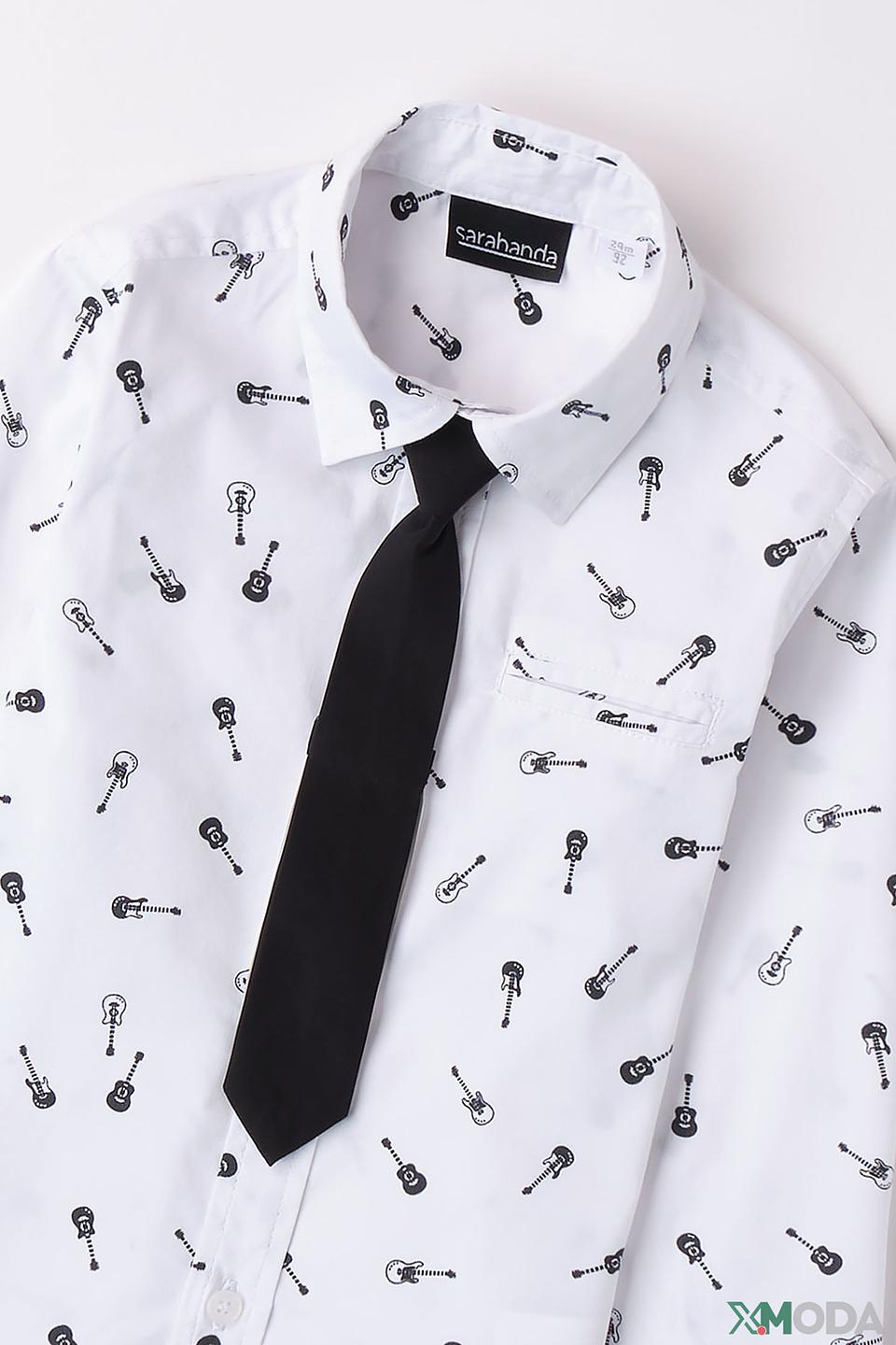 Рубашка Sarabanda с гитарами белый
