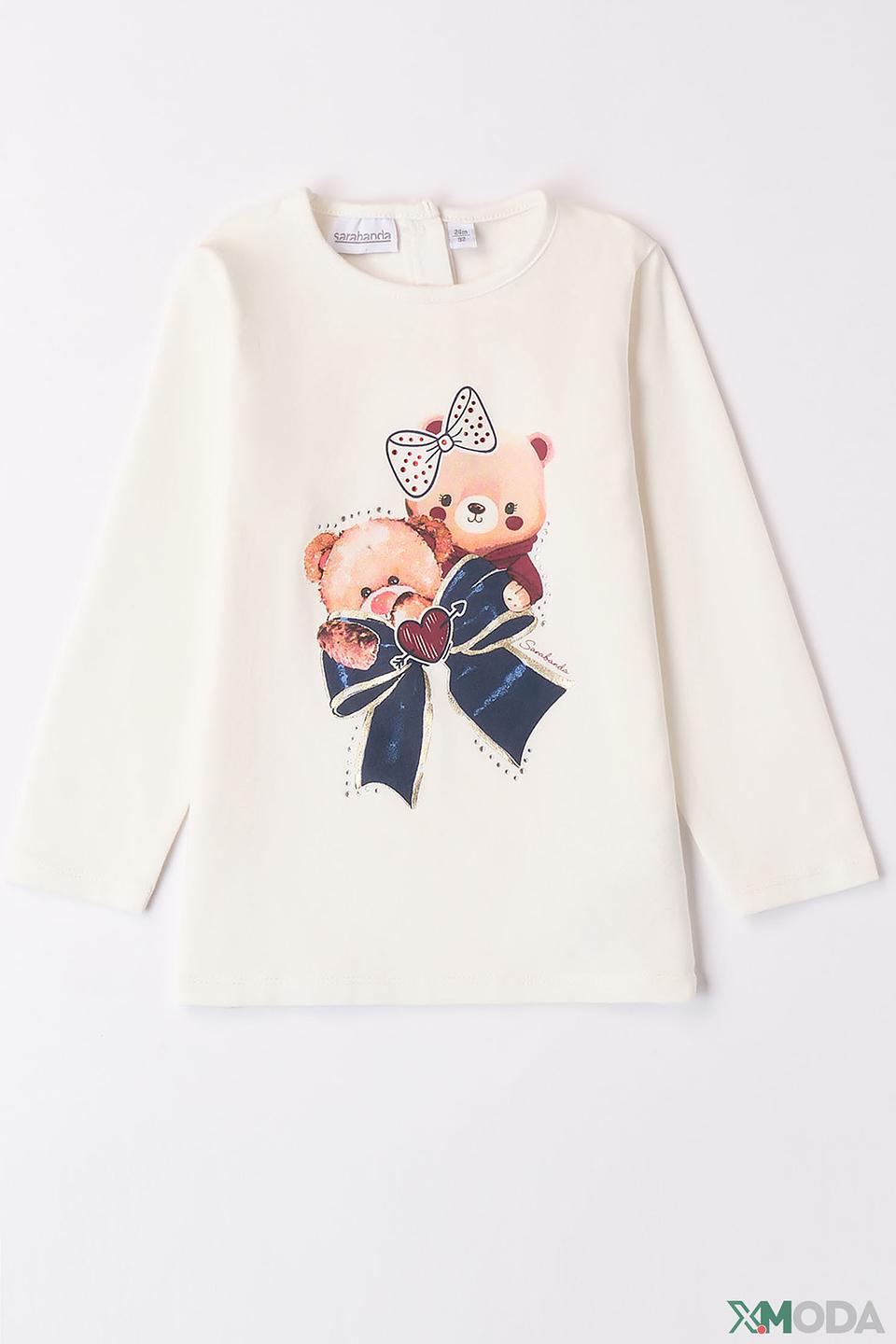 Джемпер Sarabanda дев. с мишкой кремовый