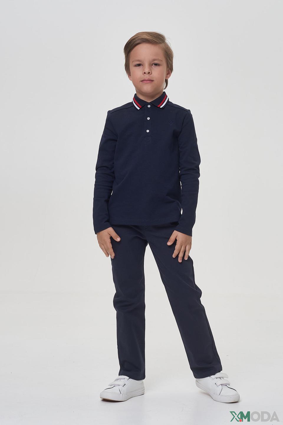 Рубашка-поло Choupette синяя с длинным рукавом