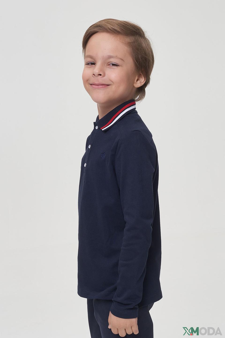 Рубашка-поло Choupette синяя с длинным рукавом