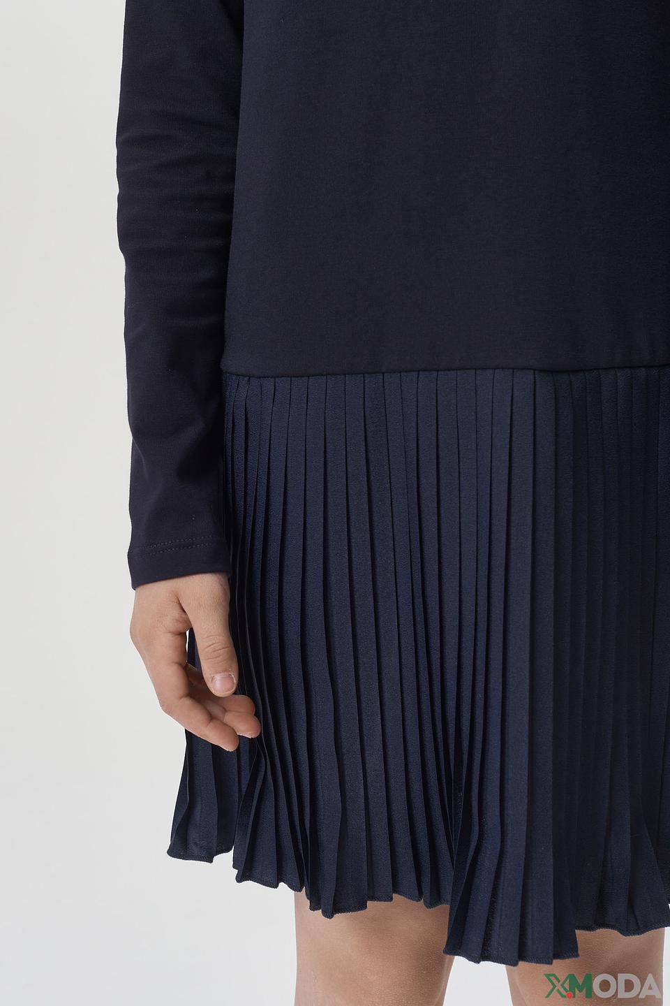 Платье Choupette, тёмно-синее, с белым воротником