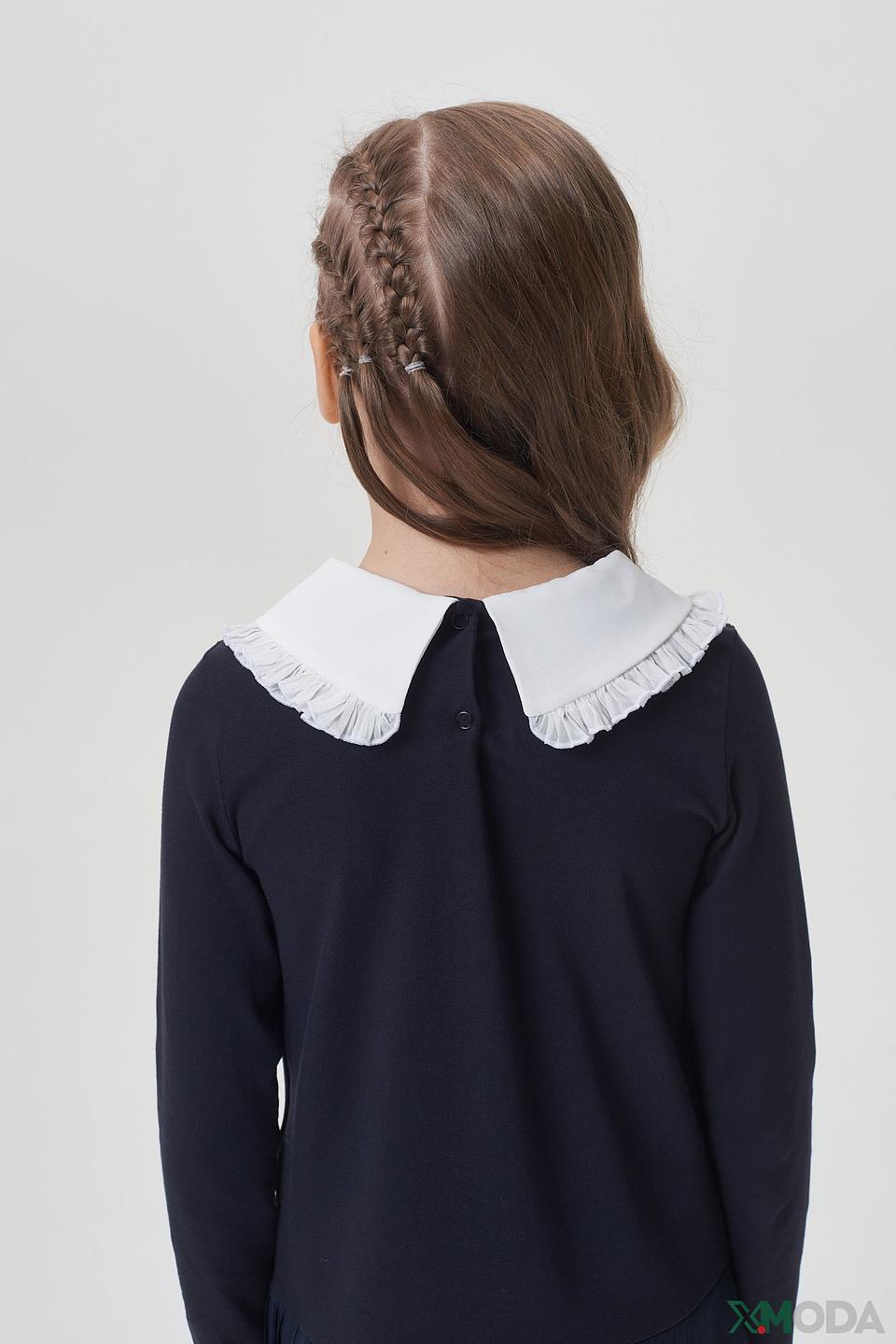 Платье Choupette, тёмно-синее, с белым воротником